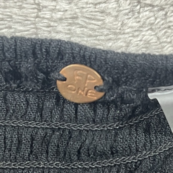 Free People Fp One Adella Babydoll Slip V Neck Black Lace Ruffle Dress Small - Picture 11 of 12